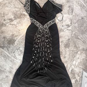 Black jeweled ball gown